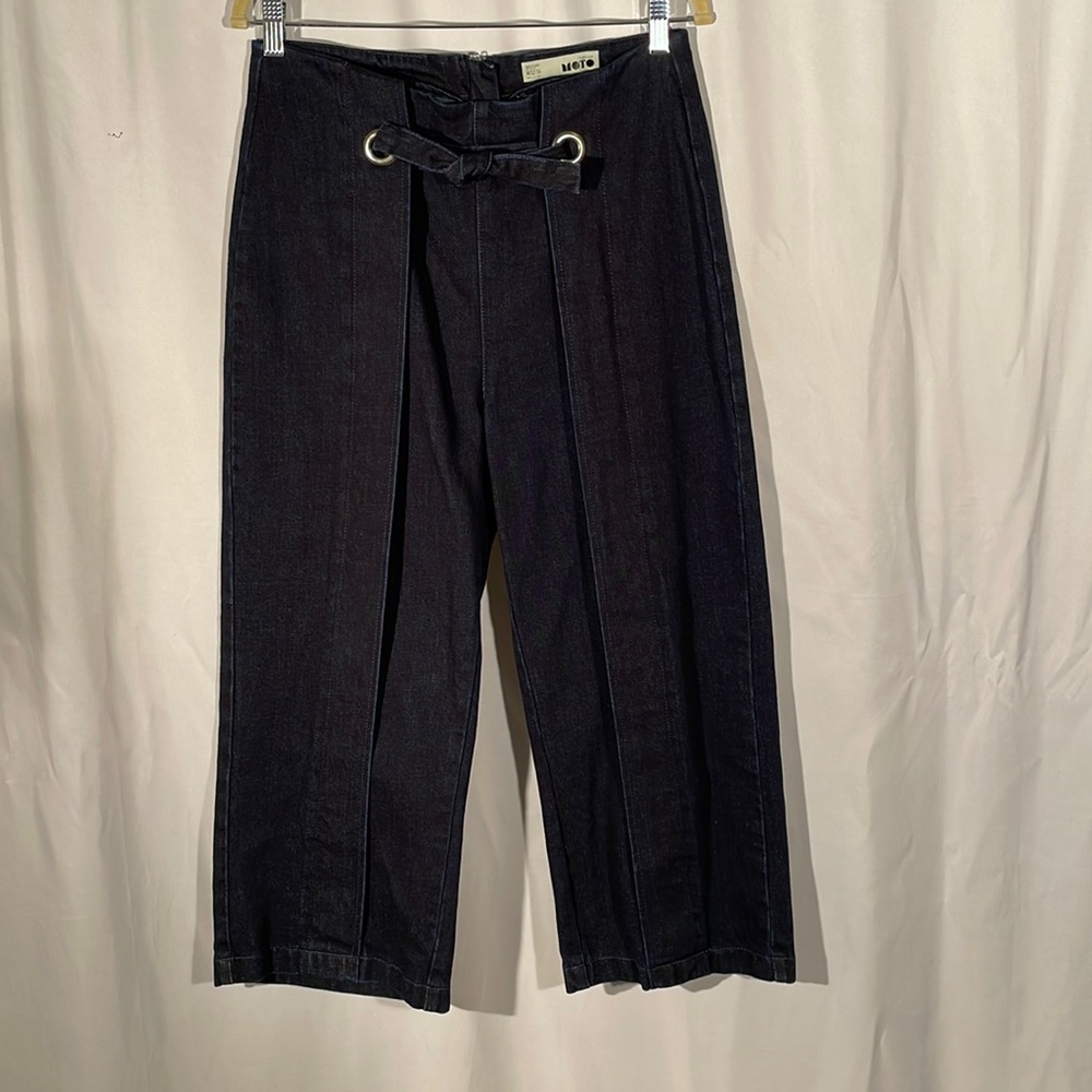 Top Shop Sailor Style cropped, high waisted jeans W10